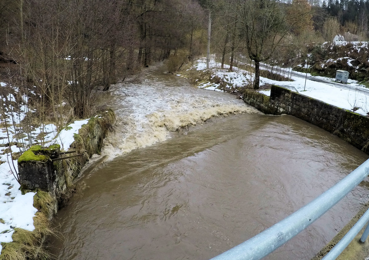 rkm. 54,2 Jez Maršov, stav: 78 cm, 6.15 m3/s na vodočtu v Maršově