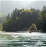 Pod soutěskou Entenlochklamm 08/2025, 23 m3/s Hutte