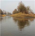 Soutok Křinecké Blatnice (vlevo), Mrliny (km 7,3) a Velenského potoka (vpravo)